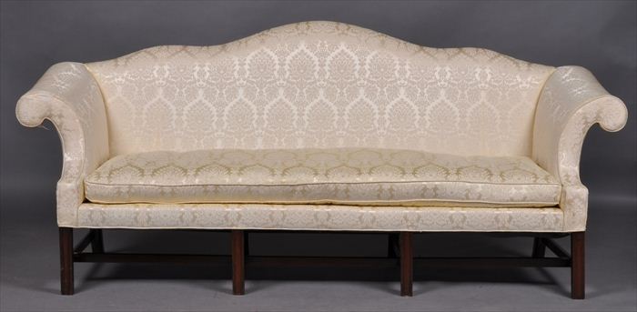 GEORGE III MAHOGANY SERPENTINE-BACK