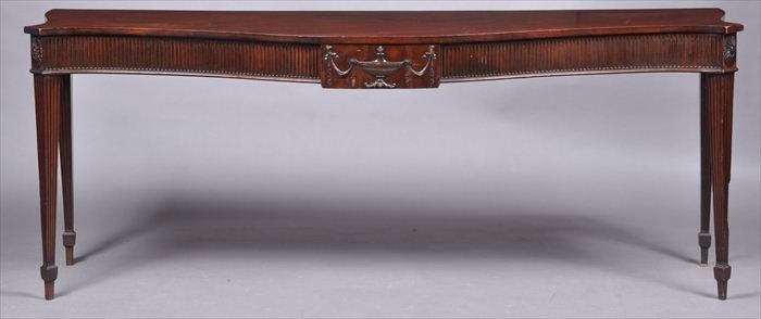 GEORGE III CARVED MAHOGANY SERPENTINE FRONTED 13ec20