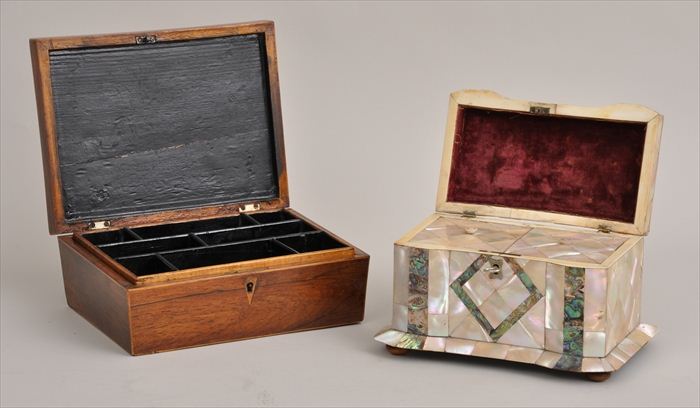 REGENCY INLAID ROSEWOOD BOX AND 13ec2d