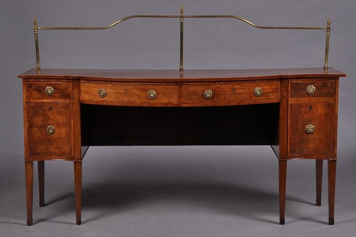 GEORGE III INLAID MAHOGANY SERPENTINE FRONTED 13ec4f