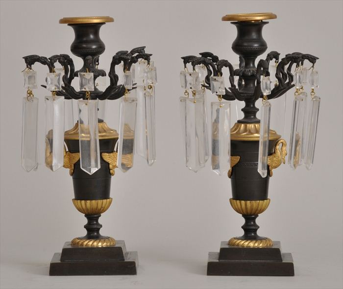 PAIR OF REGENCY-STYLE CUT-GLASS AND