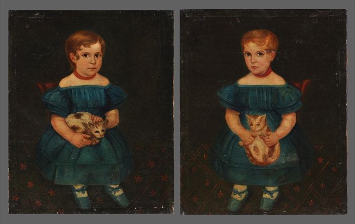 19TH C. SCHOOL: PAIR OF PORTRAITS OF