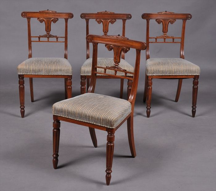 SET OF FOUR WILLIAM IV CARVED ROSEWOOD 13ecaf