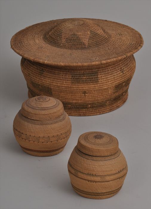 THREE NATIVE AMERICAN BASKETS Comprising 13ecb7