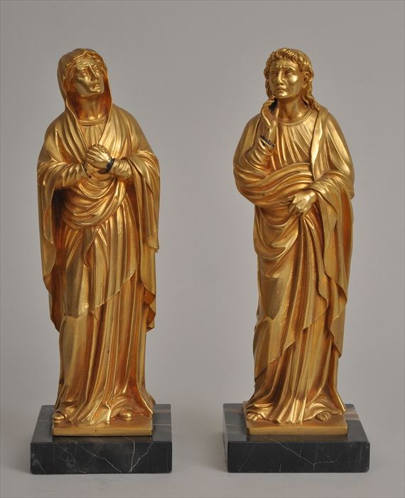 PAIR OF FRENCH GILT-BRONZE FIGURES Modeled