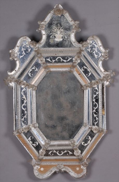 VENETIAN ROCOCO STYLE ETCHED GLASS 13eccf