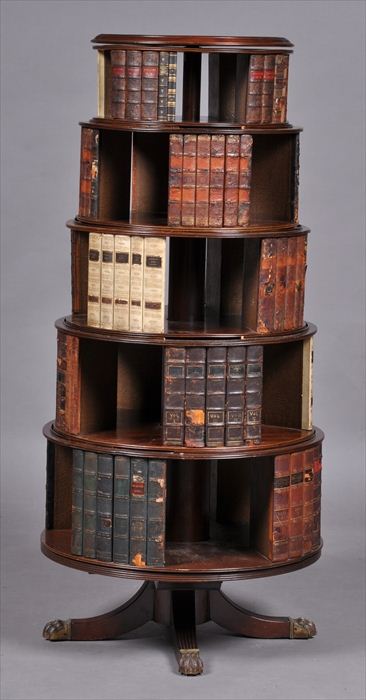 REGENCY MAHOGANY REVOLVING BOOKCASE