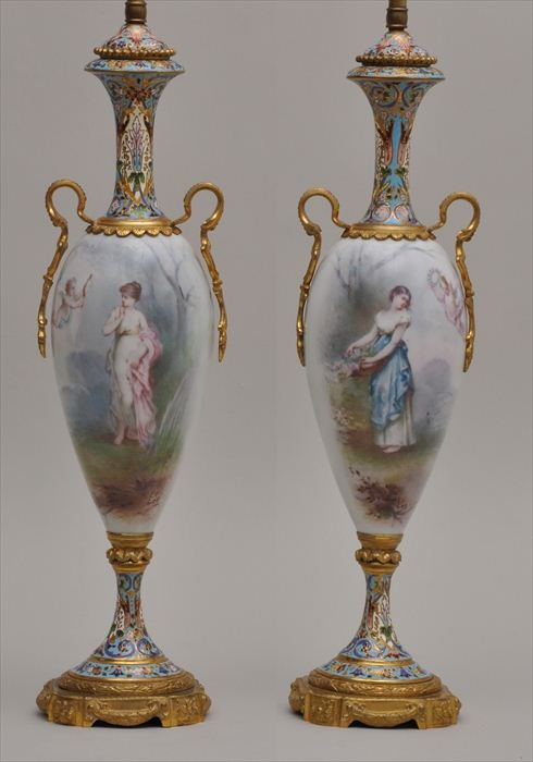 PAIR OF FRENCH GILT METAL MOUNTED 13ecf6