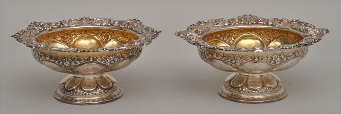 PAIR OF ENGLISH SILVER COMPOTES