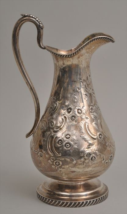 AMERICAN PURE COIN SILVER WATER PITCHER