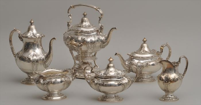 GORHAM SILVER SIX-PIECE TEA AND