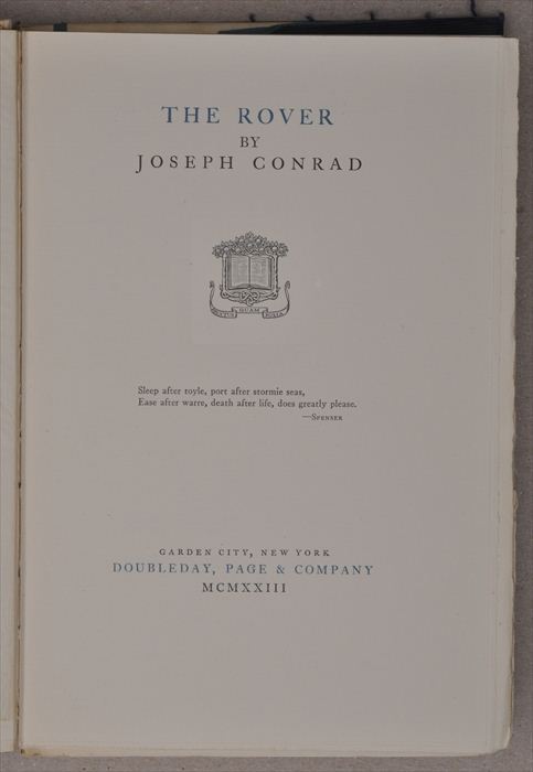 (SIGNED) CONRAD JOSEPH. "THE ROVER"