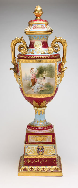 A Royal Vienna style porcelain covered