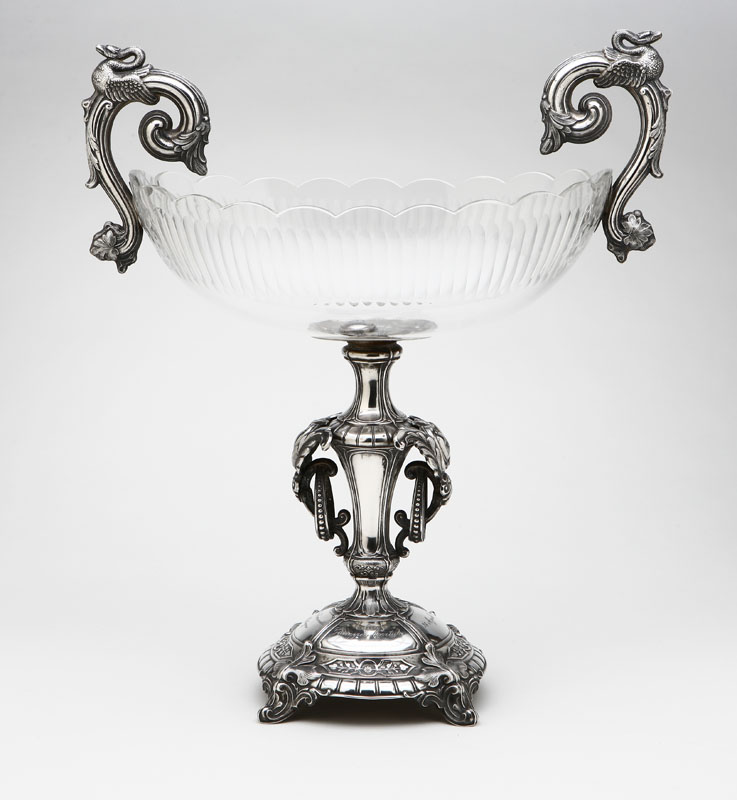 A German silver and cut glass pedestal 13edc3