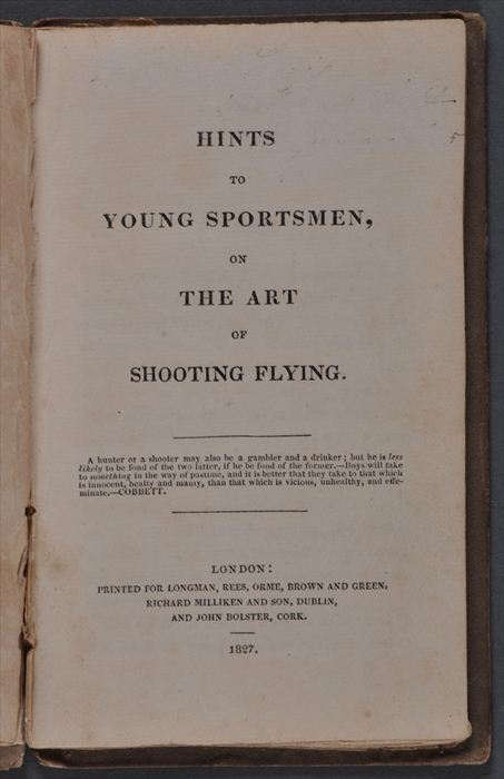 (UNRECORDED) "HINTS TO YOUNG SPORTSMEN