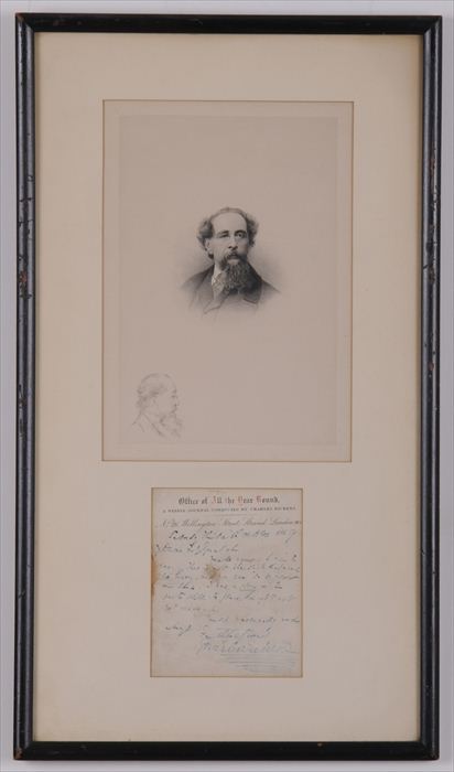 DICKENS CHARLES AUTOGRAPH NOTE 13f054