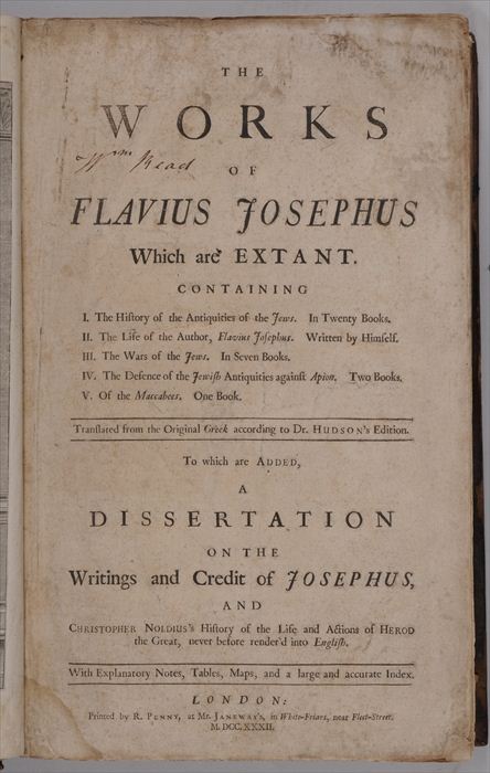 JOSEPHUS FLAVIUS WORKS London 13f0e7
