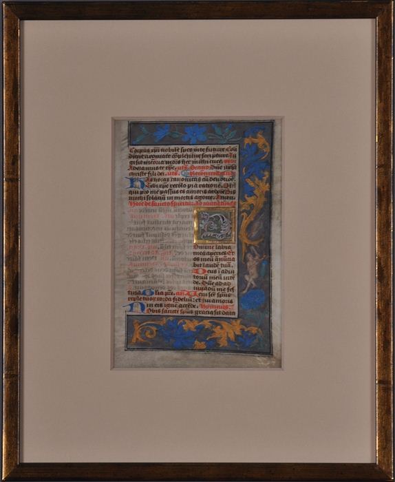 EUROPEAN SCHOOL: MANUSCRIPT PAGES Illuminated