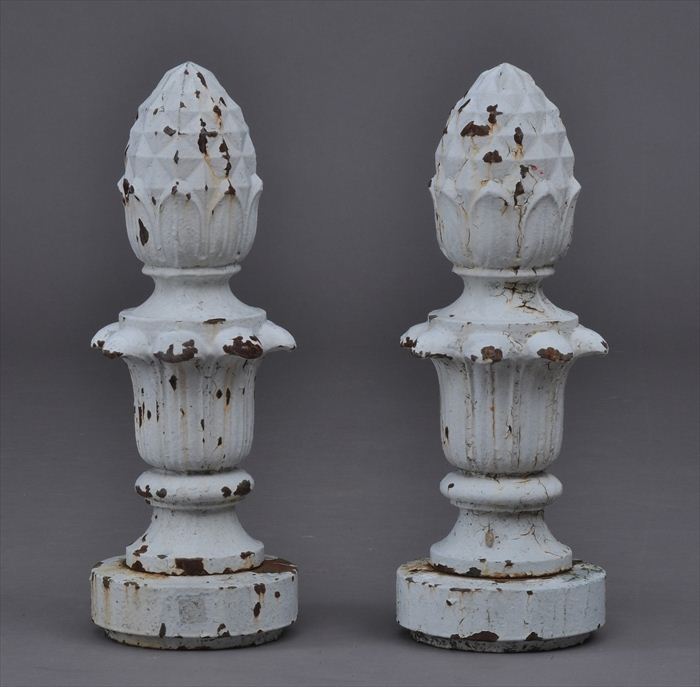 PAIR OF WHITE PAINTED CAST IRON 13f1a4