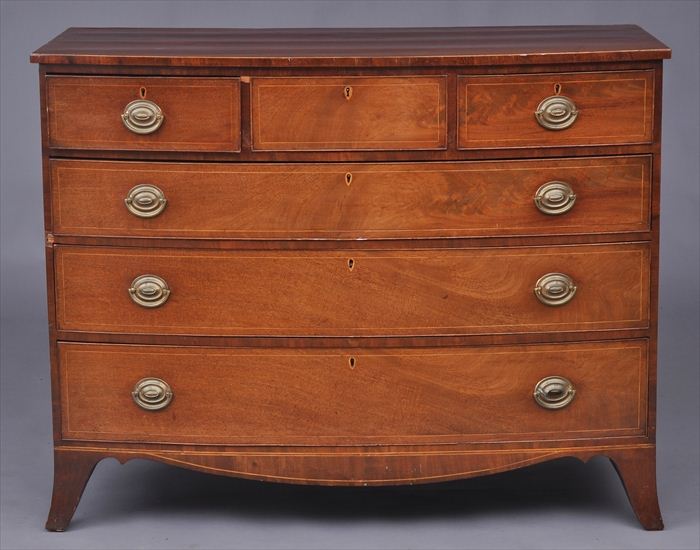 GEORGE III INLAID MAHOGANY BOW FRONT 13f210