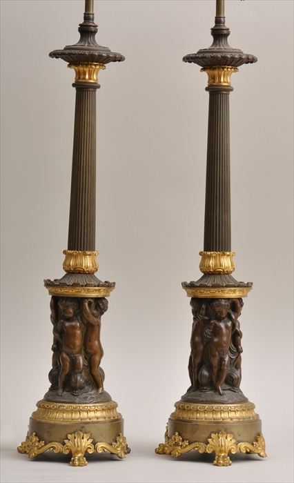 PAIR OF LOUIS-PHILIPPE PATINATED AND