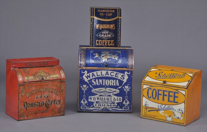 GROUP OF FOUR LITHOGRAPHIC COFFEE TINS