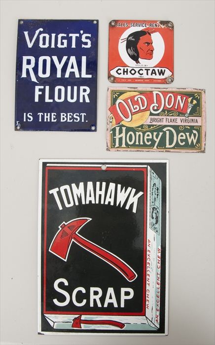 GROUP OF SIX ADVERTISING TRADE SIGNS