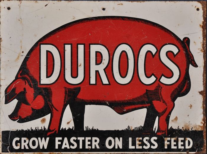 LITHOGRAPHIC TWO-SIDED SIGN: "DUROCS