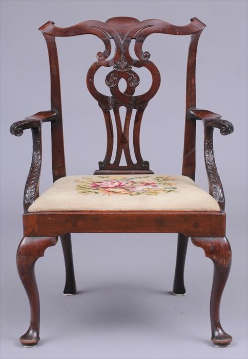 GEORGE III MAHOGANY ARMCHAIR The