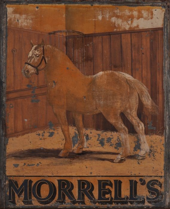 HAND-PAINTED METAL TWO-SIDED STABLE