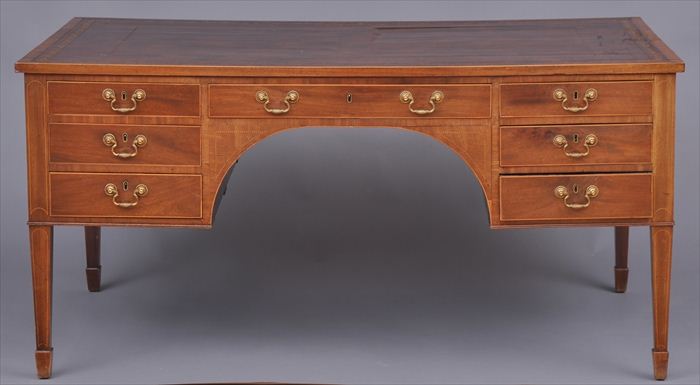 GEORGE III INLAID MAHOGANY PARTNER'S