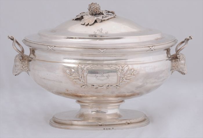 GEORGE III ARMORIAL SILVER TUREEN 13f279