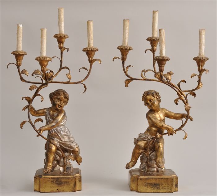 PAIR OF ROCOCO STYLE CARVED SILVERED 13f28d