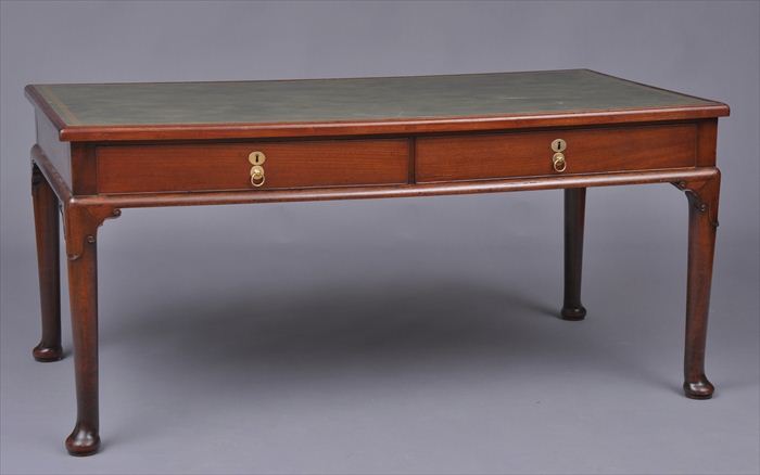 GEORGE III CARVED MAHOGANY WRITING TABLE