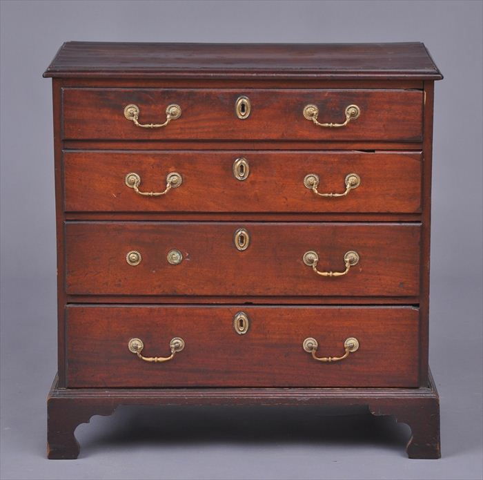 GEORGE III MAHOGANY AND PINE CHEST OF