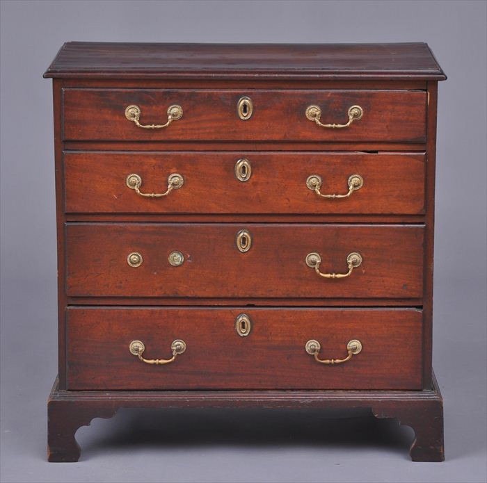 GEORGE III MAHOGANY AND PINE CHEST