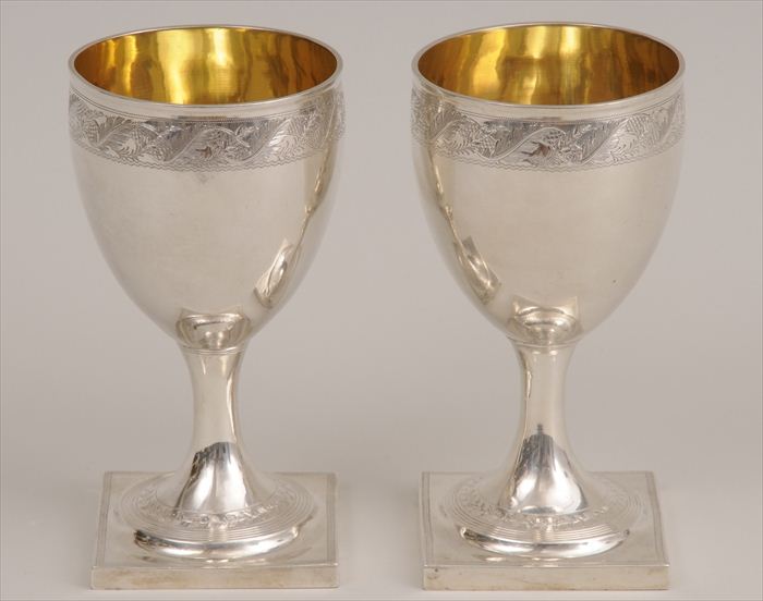 PAIR OF GEORGE III ENGRAVED SILVER