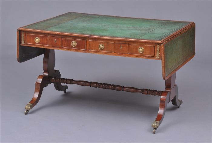 REGENCY MAHOGANY LIBRARY TABLE 13f2cc