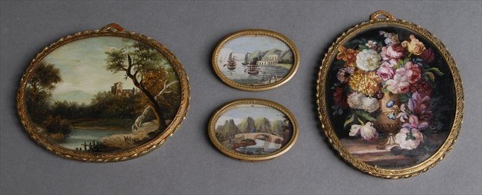 FOUR OVAL MINIATURE PICTURES Comprising 13f2ee