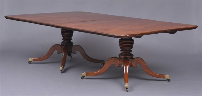 GEORGE IV CARVED MAHOGANY TWO-PEDESTAL