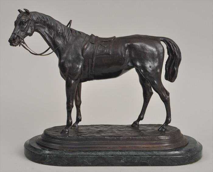 J. MOIGNIEZ: SADDLED HORSE Bronze