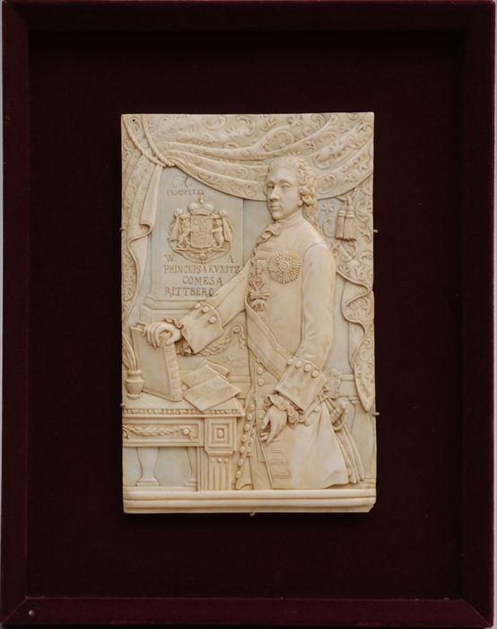 CONTINENTAL CARVED IVORY PLAQUE  13f31b