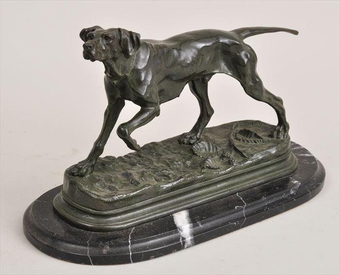 J. MOIGNIEZ: HOUND ON THE SCENT Bronze