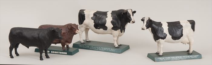 PAIR OF PAINTED COWS Together with 13f31f