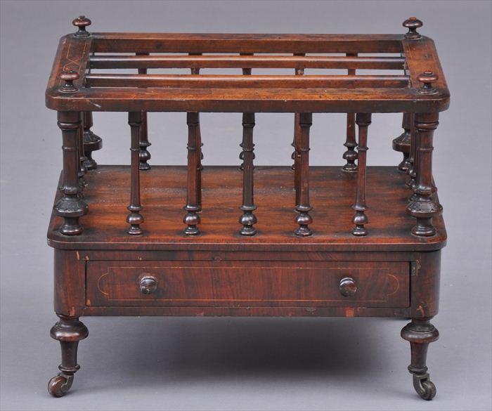 VICTORIAN INLAID WALNUT THREE-DIVISION