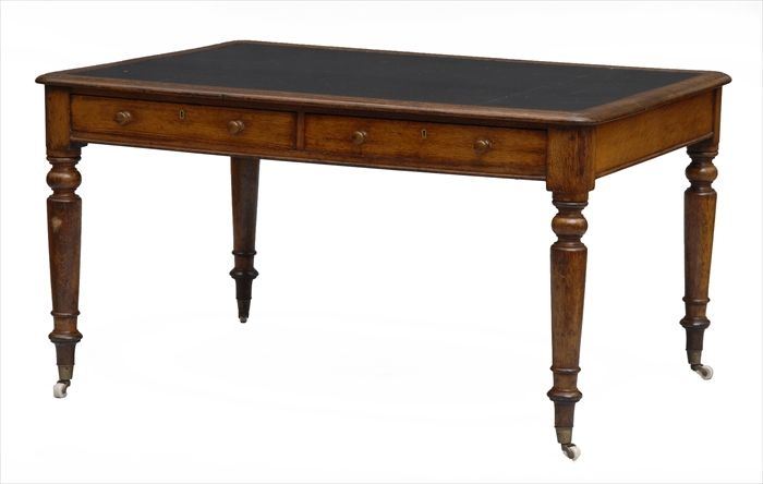 VICTORIAN OAK WRITING TABLE The