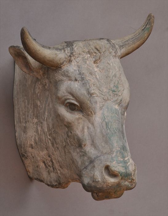 PAINTED ZINC BULL'S HEAD WALL MOUNT