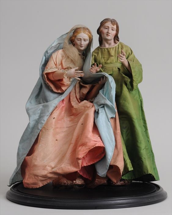 TWO NEAPOLITAN PAINTED WOOD CRECHE