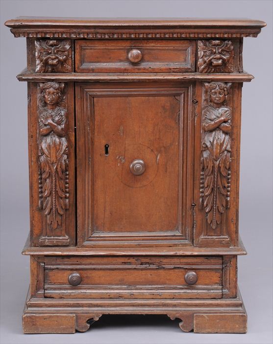 ITALIAN CARVED WALNUT CREDENZA