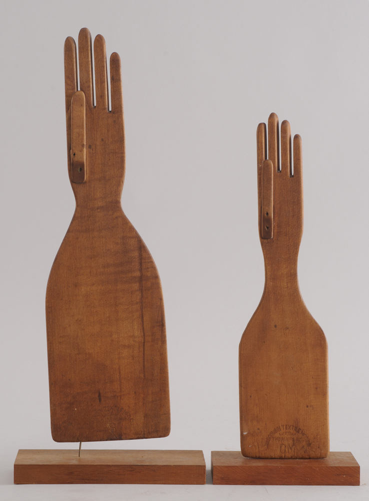 TWO AMERICAN MAPLE GLOVE FORMS